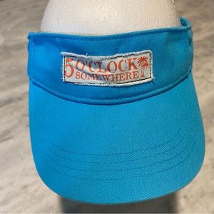 Margaritaville Visor Hat 5 O’clock somewhere Blue Sun Visor Cotton NWT